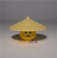Lego Sensei Wu Head + Tan Hat for Ninjago Minifigures NEW