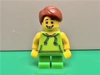 LEGO Minifigure, Boy With Lime Green Hoodie With Drawstrings Torso 973pb2735c01