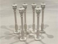 LEGO Street Lights / White Lamp Posts (8cm tall) x6 - NEW