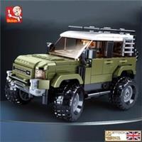 LAND ROVER DEFENDER OFFROAD 4X4 GREEN BUILDING BLOCKS BOY BIRTHDAY GIFT ASSEMBLY