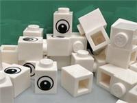 LEGO White Brick 1 x 1, Eye 88394 From Animals Set 9334, Rabbit, Cow, 10 Pieces
