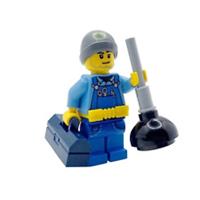 Genuine LEGO Plumber Gift Plunger & Toolbox Minifigure Gas Fitter Fathers Day