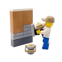 Genuine LEGO Plasterer Gift Minifigure Trowel Hawk Builder Workman Fathers Day