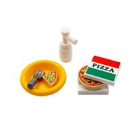 Genuine LEGO Pizza Box With Plate Pizza Slice & Fork Minifigure Furniture Diner