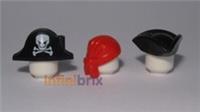 Lego Pirate Hat Mix Skull Crossbones Bicorne, Red Bandana, Black Tricorne NEW