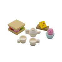 Genuine LEGO Minifigure Food Tea Time Teapot Cups Sandwich & Cupcake Furniture