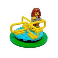 Genuine LEGO Working Roundabout & Child Girl Minifigure Park Playground Funfair