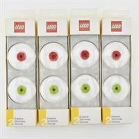 4x 2pk Lego Erasers Set Red & Lime 51519 Figure Stand 8pcs New School Supplies
