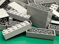 LEGO Brick, Star Wars, 2 x 6 Light Bluish Grey, Part Number 2456, 10 Pieces