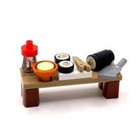 Genuine LEGO Sushi Table Set Minifigure Scale Furniture Food Accessory