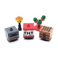 Genuine LEGO 5x Minecraft Items TNT Bomb Furnace Torch Crafting Table Flowers