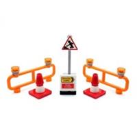 Genuine LEGO City Road Highway Construction Signs With Barriers & Traffic Cones