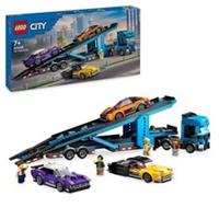 LEGO 60408 City Car Transporter Truck with Sports Cars with Trailer and 4 Min...