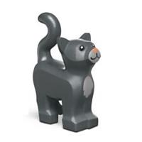 Genuine LEGO Pet Cat Animal Feline Minifigure Grey Standing 13786pb09