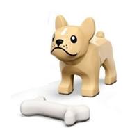 Genuine LEGO Bull Dog Animal Minifigure Tan French Bulldog Pug & Bone 29602pb01