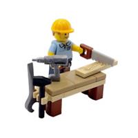 Genuine LEGO Carpenter Gift Joiner Minifigure Chippy Woodworker Fathers Day