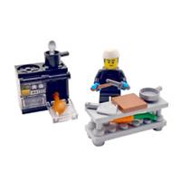 Genuine LEGO Chef Cook Gift Male Man Minifigure Kitchen Oven Food Tools
