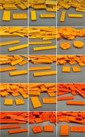 LEGO Smooth Tile Yellow, Orange, 1x3 1x4 1x6 1x8 2x2 2x4 Floor Wall - 10 Pieces