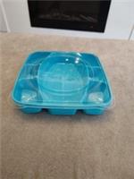 Lego Organiser Tub Blue Lego Dots, Tub Only With Lid Lego Sorter Compartments