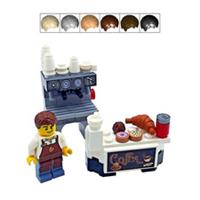 Genuine LEGO Barista Gift Male Minifigure Cafe Coffee Shop Worker Fathers Day
