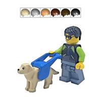 Genuine LEGO Visually Impaired Blind Male & Guide Dog Labrador Minifigures Gift