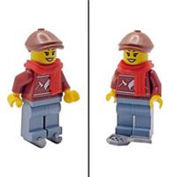 Genuine LEGO Christmas Sweater Female Minifigure + Snow Shoes Skates Decoration