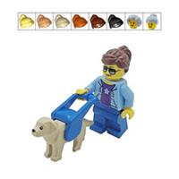 Genuine LEGO Visually Impaired Blind Female & Guide Dog Minifigures Gift