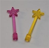 Lego - Two Fairy Star Wands - Clear Yellow and Pink - ID 6124 28681 - NEW