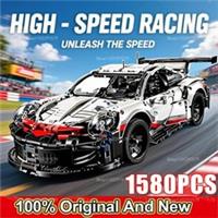 Technical 1580PCS 1:8 Scale Assembled Building Blocks Racing Cars Model Optional