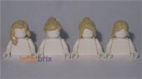 4x Lego Tan Female Hair Pieces NEW