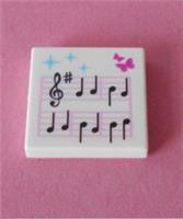 Lego Printed Tiles - Friends Music Score on 2x2 Smooth Tile - ID 10215 - NEW
