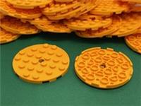 LEGO Plate, Round With Pin Hole, 6 x 6, Medium Orange, No. 11213 / 10 Pieces