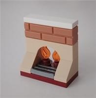 Lego - An Open Arched Fireplace with Flames  - NEW - Custom #230