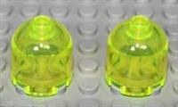 Lego 2x Transparent Neon Brick, Round 2x2x1 Dome Top NEW!