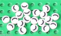 Lego 20x White Round Tile 1x1 eyelashes pattern NEW!!!
