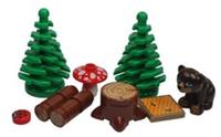 Lego Dark Brown Bear, forest, honey bees, trees, wood logs, wildlife set NEW!