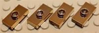 Lego Gold Chrome Plate Jumper 1x2 4 pieces NEW!!!