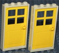 Lego 2x Tan Frame 1x4x5 with Yellow Door NEW!!!