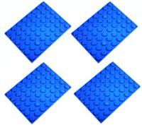 Lego Blue Plate 6x8 4 pieces (3036) NEW!!!