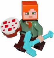 Lego Minecraft Alex minifigure with cake & axe NEW!!!