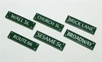 Lego 6x Dark Green Tile 1x4 Custom Printed Street Name NEW!