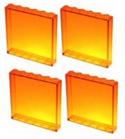 Lego 4x Transparent Orange Panel 1x6x5 (59350)NEW!!!