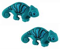Lego 2x Dark Turquoise Chameleon from set 10270 (57763pb02) NEW!!!