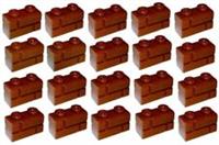 Lego Reddish Brown Brick 1x2 Masonry 20 pieces (98283) NEW!!!