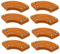 Lego 8x Dark Orange Tile Round Corner 2x2 Macaroni board pattern (27925pb007)NEW