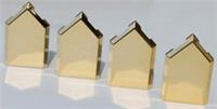 Lego 4x Custom Gold Chrome Tile 2x3 Pentagonal (22385) NEW!!!