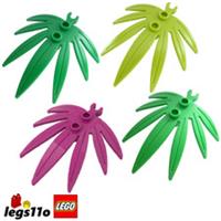 LEGO 10884 / 42949 - Pack of 1x 2x 4x - NEW Palm Tree Plant Leaf 6x5 with Clip