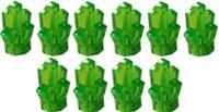 Lego 10x Transparent Bright Green Rock 1x1 Crystal 5 point NEW!