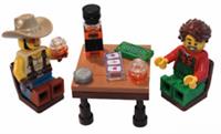 LEGO 2x Minifigure, Table, Accessories Poker Cards,Drinks Gantlemen evening NEW!