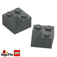 LEGO 3046 / 4723 - Pack of 2x - Slope 2x2 (45) Double Concave Corner